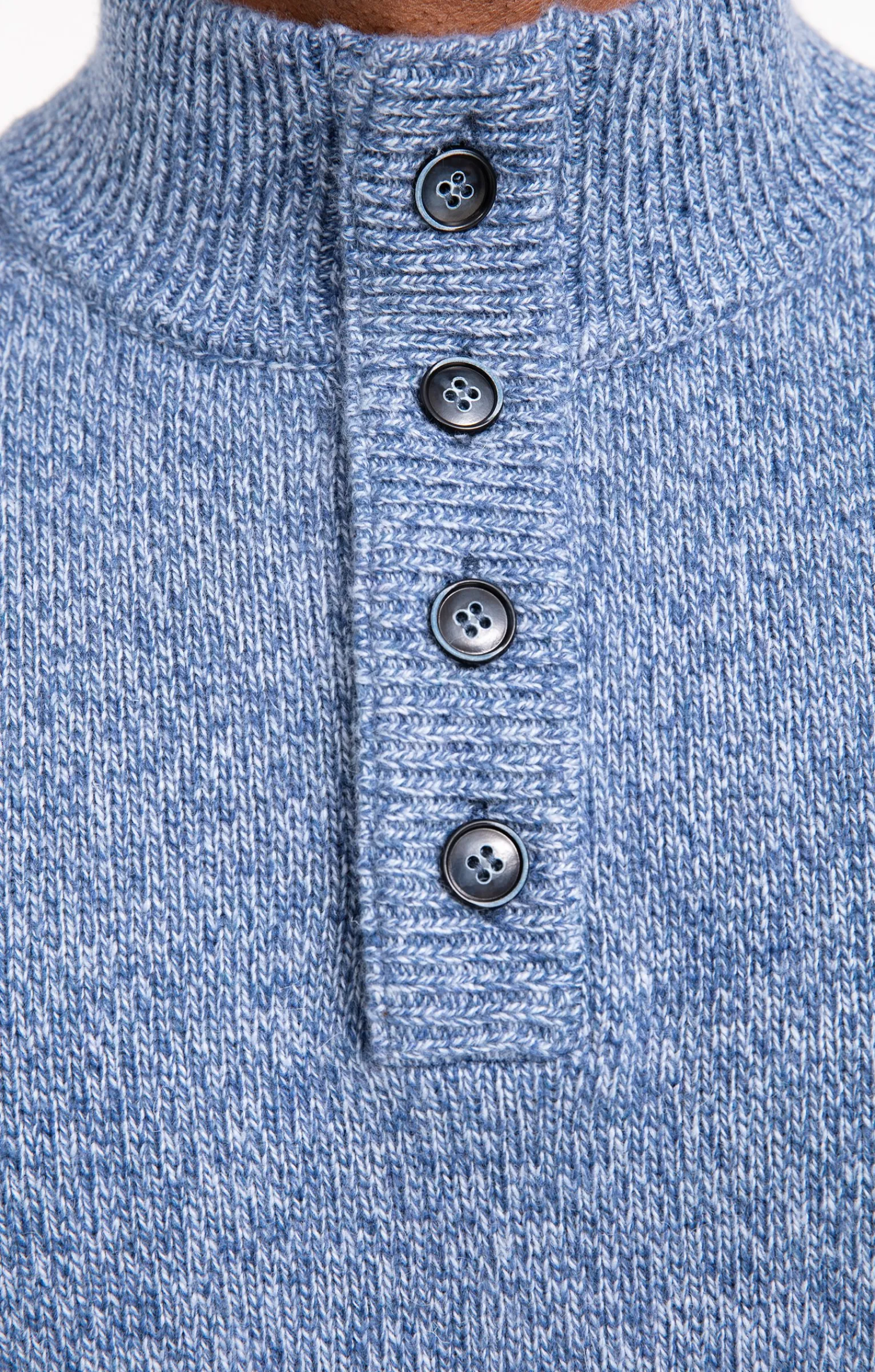 Pulls & Gilets<Armand Thiery Pull col montant boutonné - Bleuciel