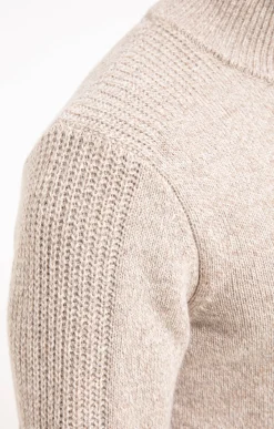 Pulls & Gilets<Armand Thiery Pull col montant boutons - Beige
