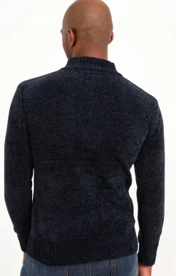 Pulls & Gilets<Armand Thiery Pull col montant chenille - Bleu