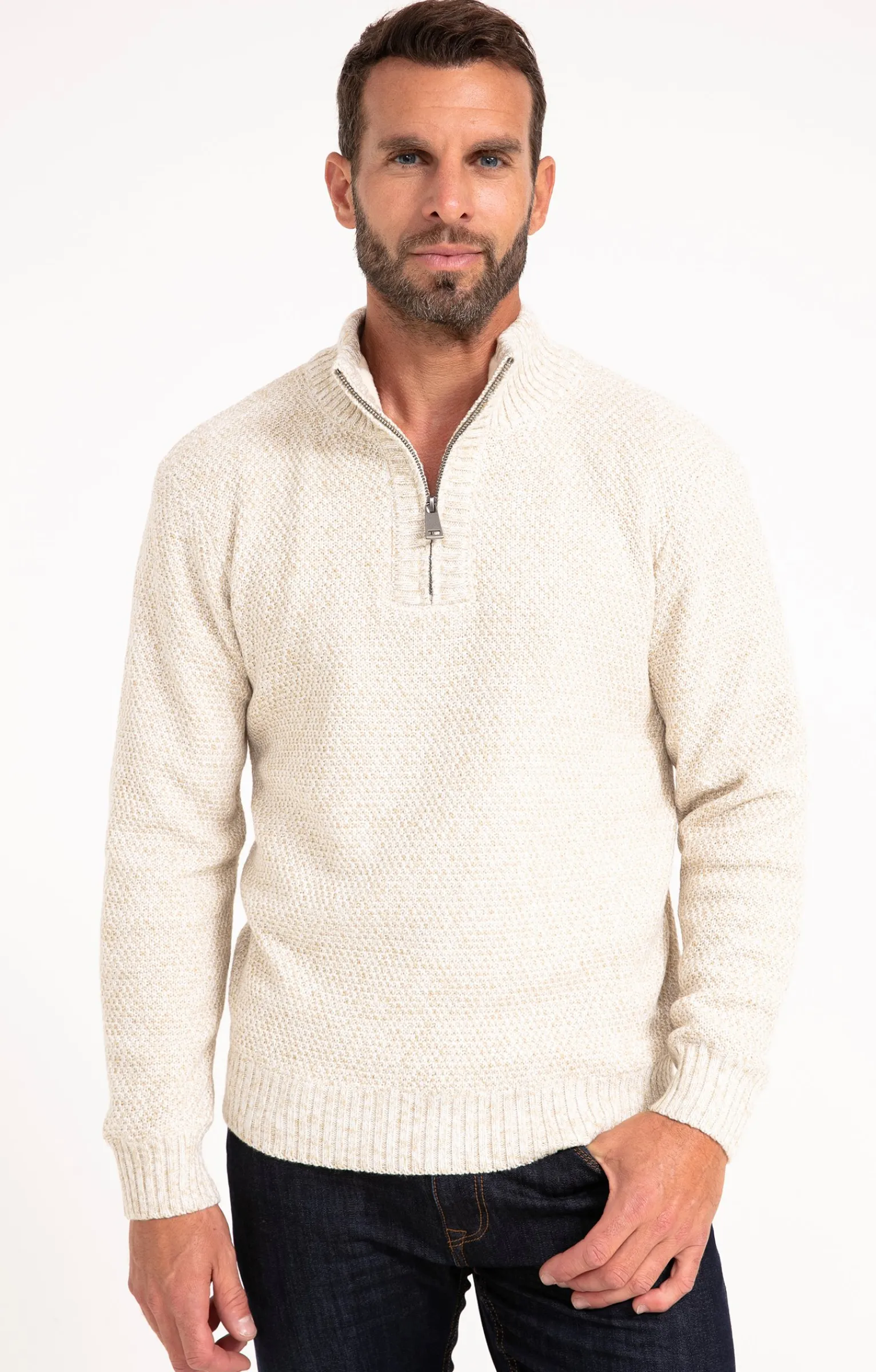 Pulls & Gilets<Armand Thiery Pull col montant doublé polaire - Écru