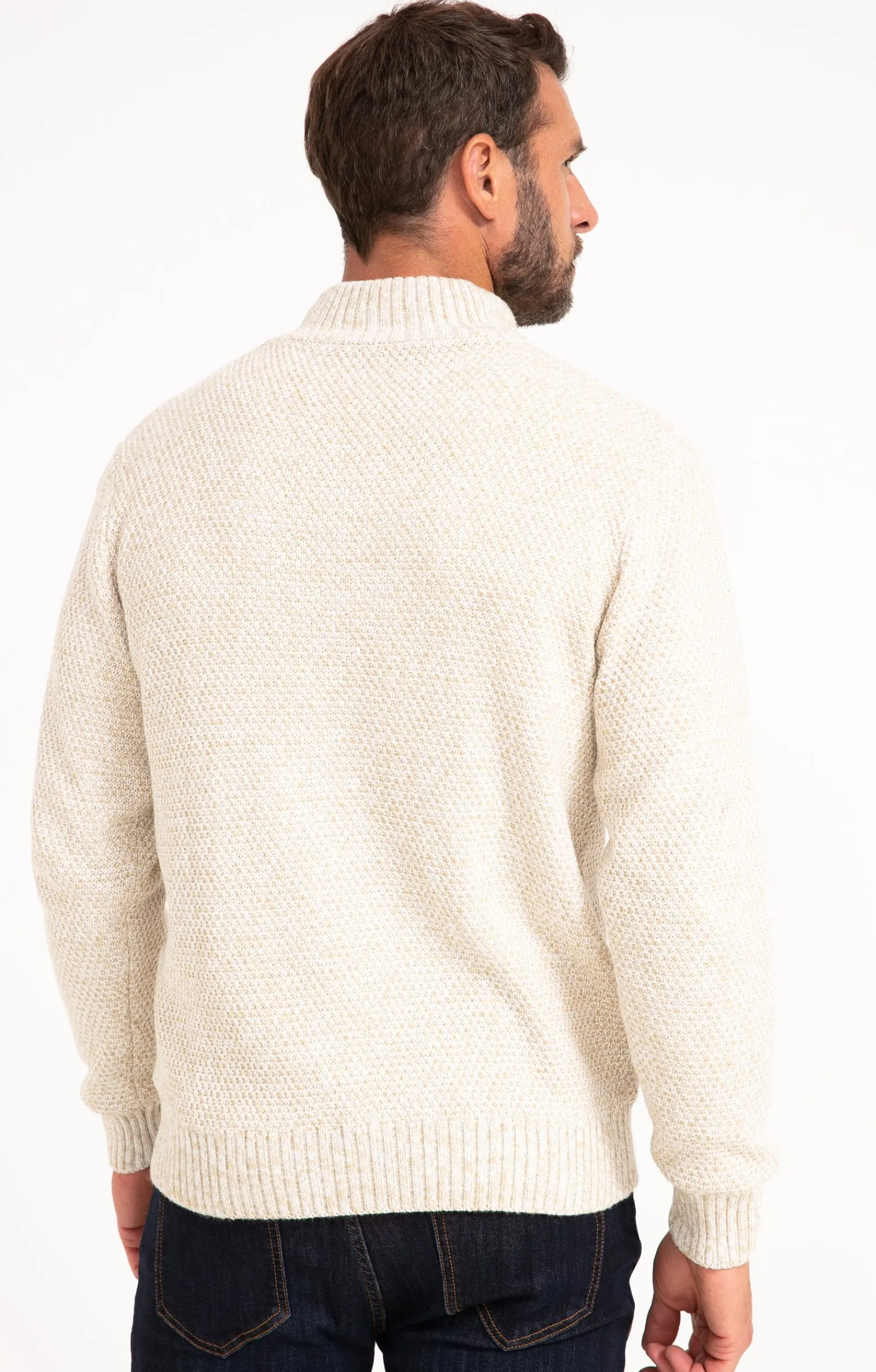 Pulls & Gilets<Armand Thiery Pull col montant doublé polaire - Écru