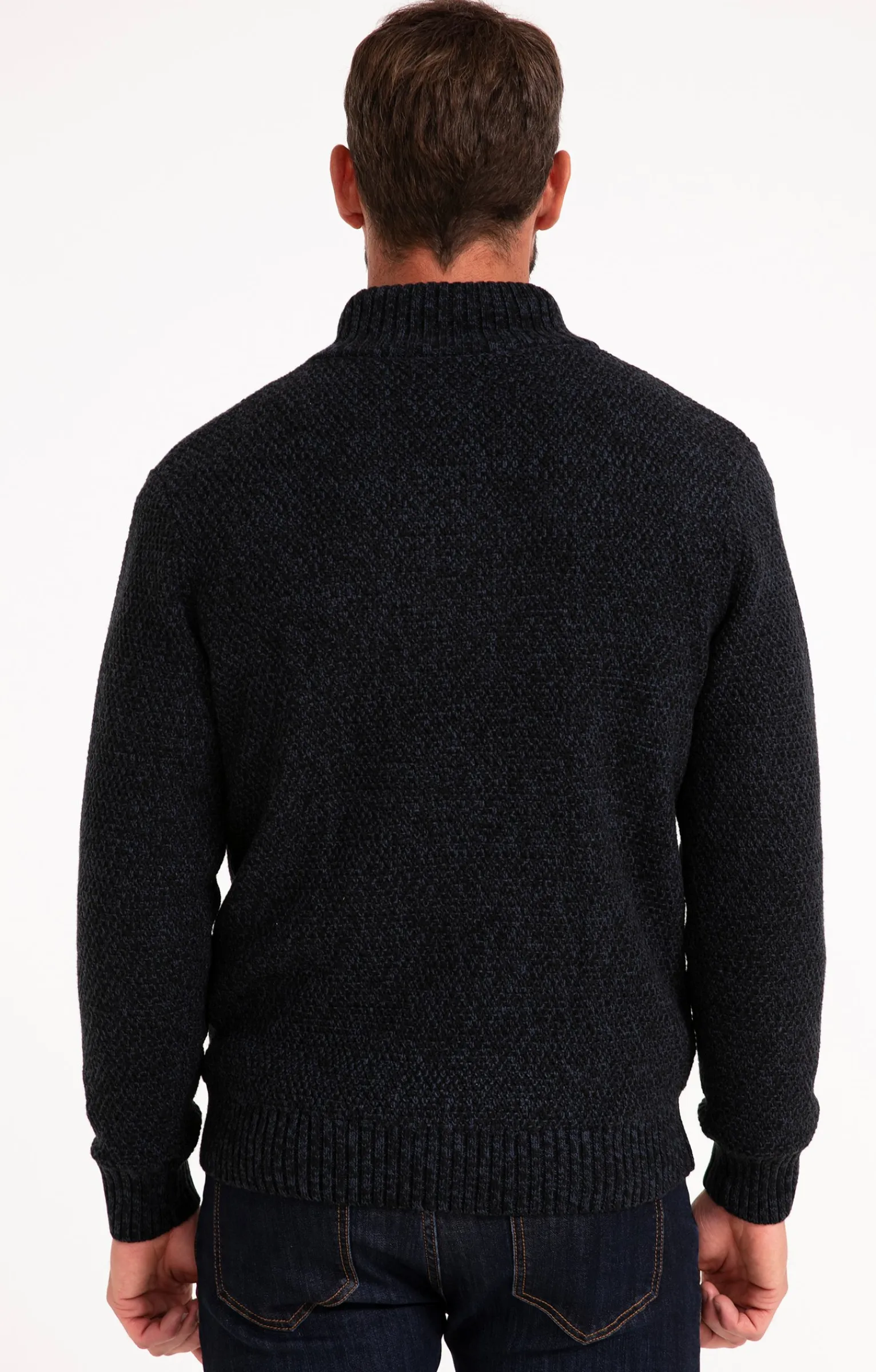 Pulls & Gilets<Armand Thiery Pull col montant doublé polaire - Marine