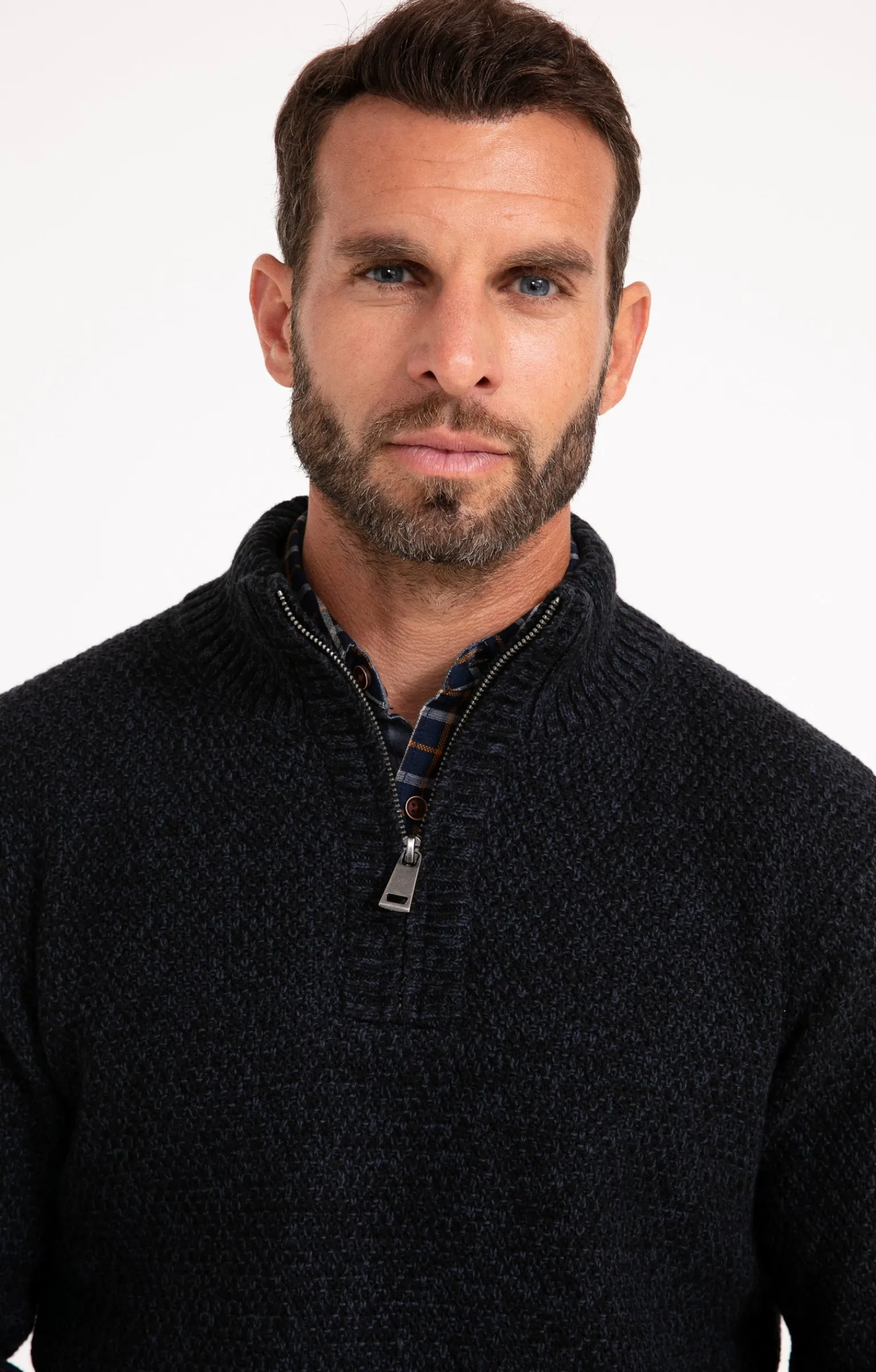 Pulls & Gilets<Armand Thiery Pull col montant doublé polaire - Marine