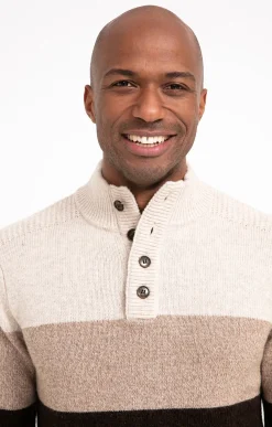 Pulls & Gilets<Armand Thiery Pull col montant rayé - Écru