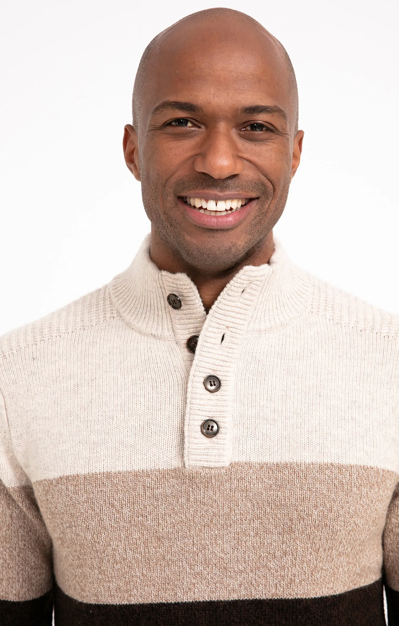 Pulls & Gilets<Armand Thiery Pull col montant rayé - Écru