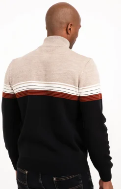 Pulls & Gilets<Armand Thiery Pull col montant rayé - Brique