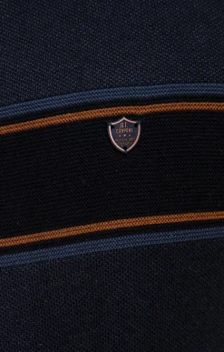 Pulls & Gilets<Armand Thiery Pull col montant rayé - Marine