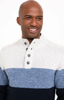 Pulls & Gilets<Armand Thiery Pull col montant rayé - Bleuciel