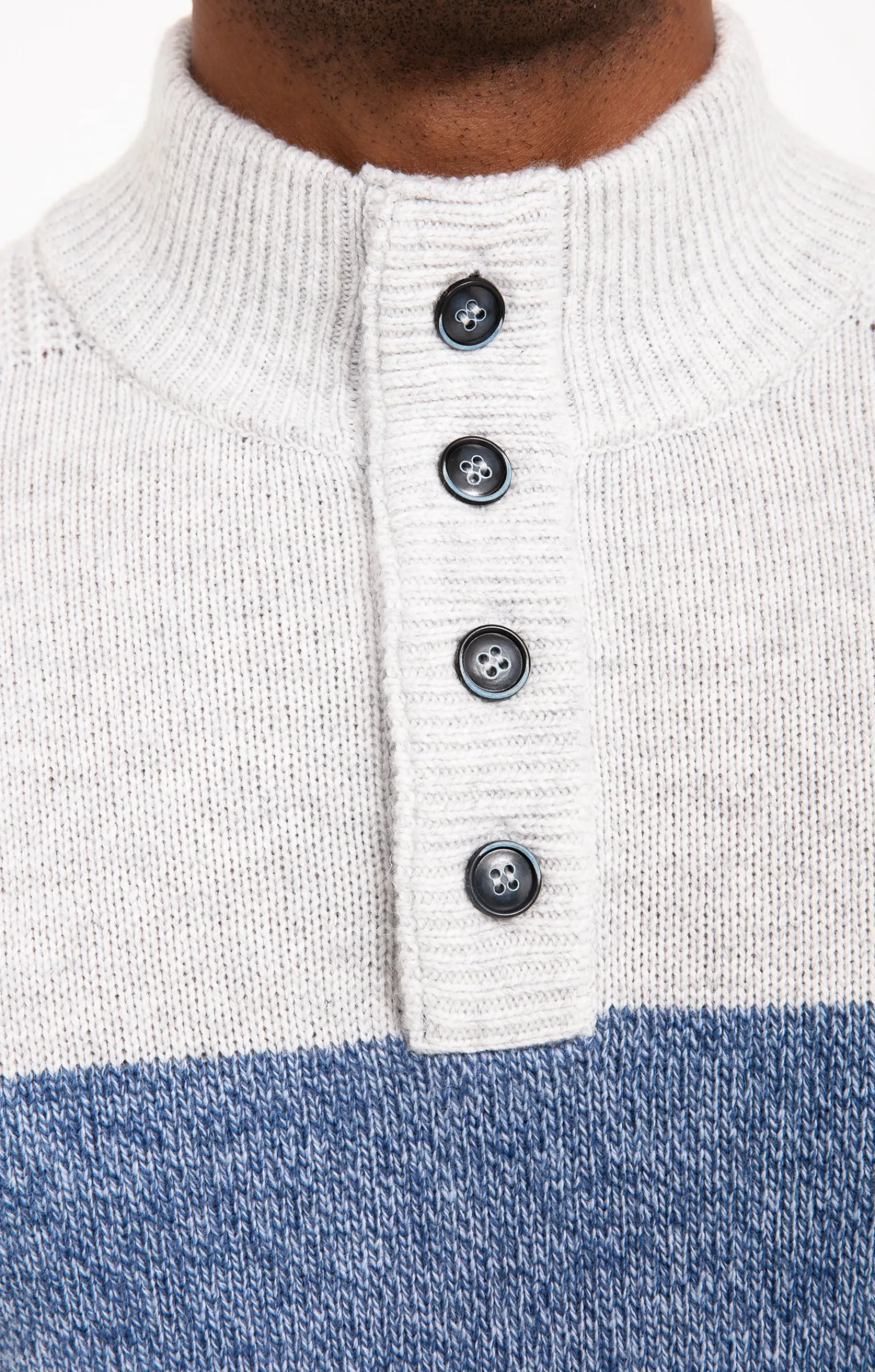 Pulls & Gilets<Armand Thiery Pull col montant rayé - Bleuciel