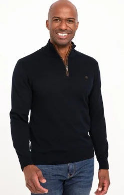 Pulls & Gilets<Armand Thiery Pull col montant zippé - Marine