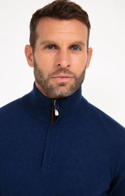 Pulls & Gilets<Armand Thiery Pull col montant zippé - Marine