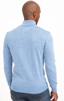 Pulls & Gilets<Armand Thiery Pull col montant zippé - Bleuciel