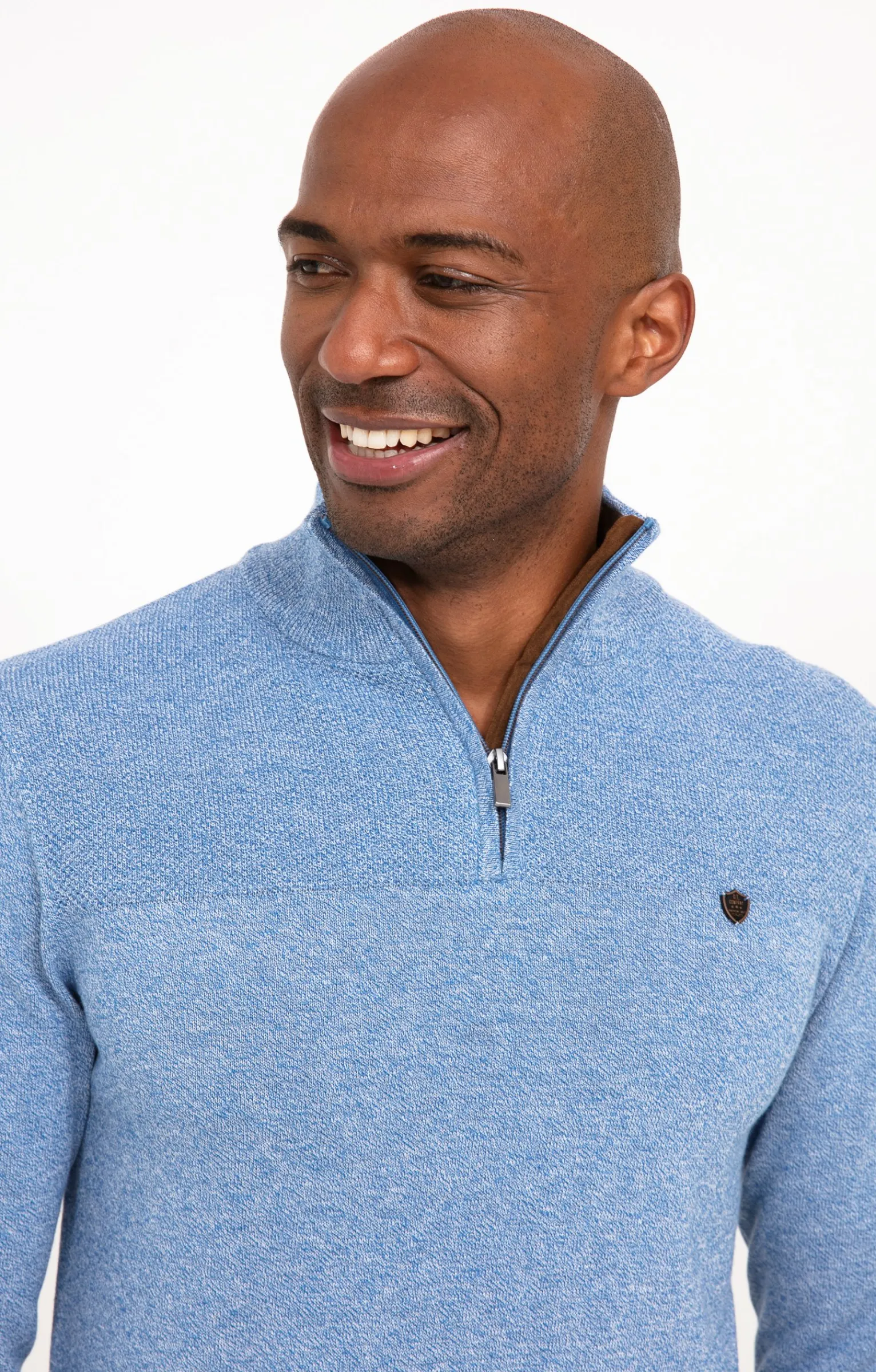 Pulls & Gilets<Armand Thiery Pull col montant zippé - Bleuciel