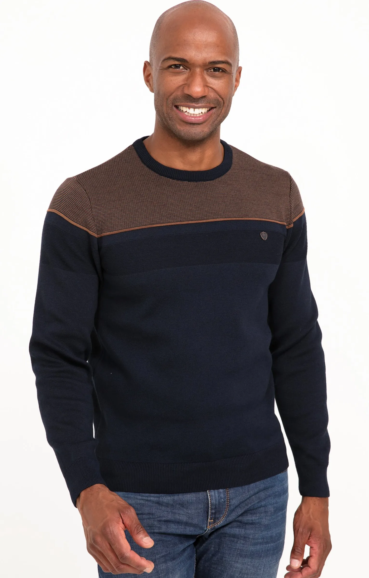 Pulls & Gilets<Armand Thiery Pull col rond fantaisie - Marine