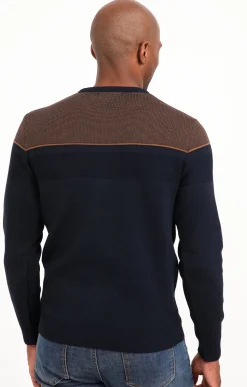 Pulls & Gilets<Armand Thiery Pull col rond fantaisie - Marine