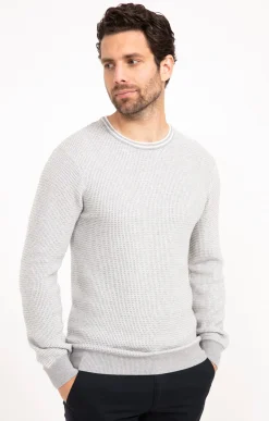 Pulls & Gilets<Armand Thiery Pull col rond gaufré - Grisclair