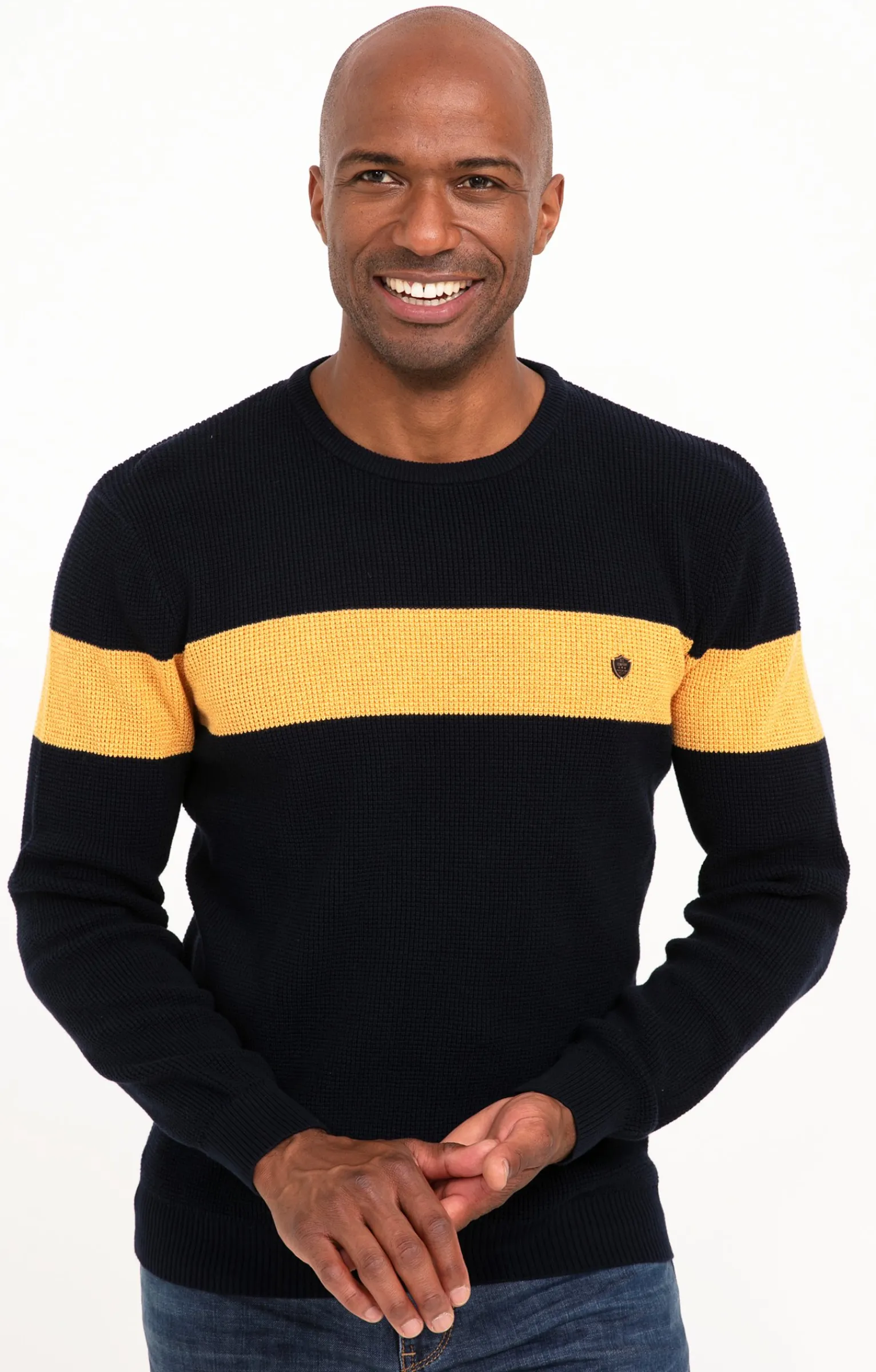Pulls & Gilets<Armand Thiery Pull col rond rayé - Marine