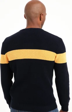 Pulls & Gilets<Armand Thiery Pull col rond rayé - Marine