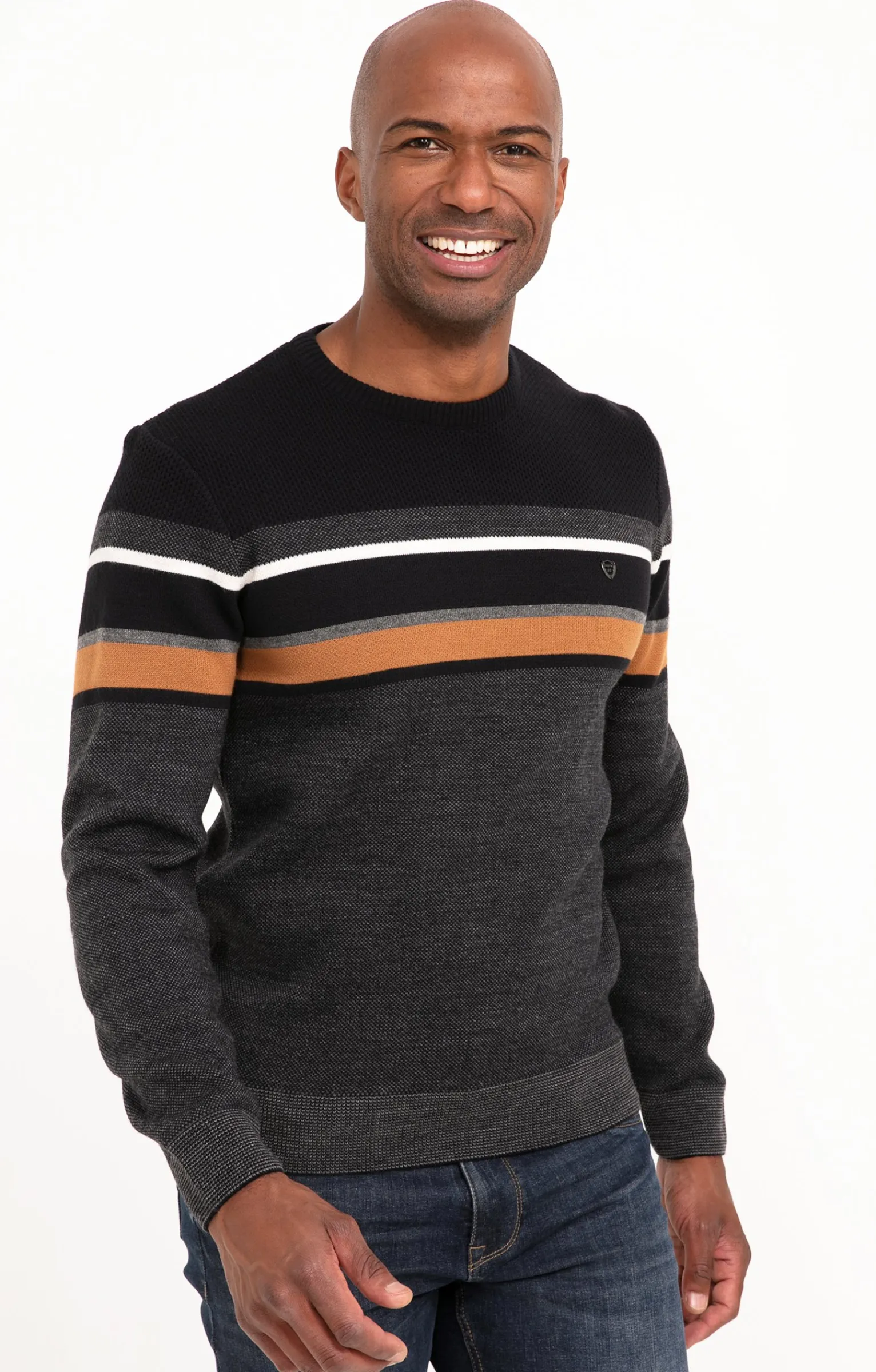 Pulls & Gilets<Armand Thiery Pull col rond rayé - Marine