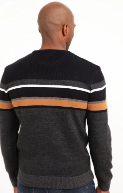 Pulls & Gilets<Armand Thiery Pull col rond rayé - Marine