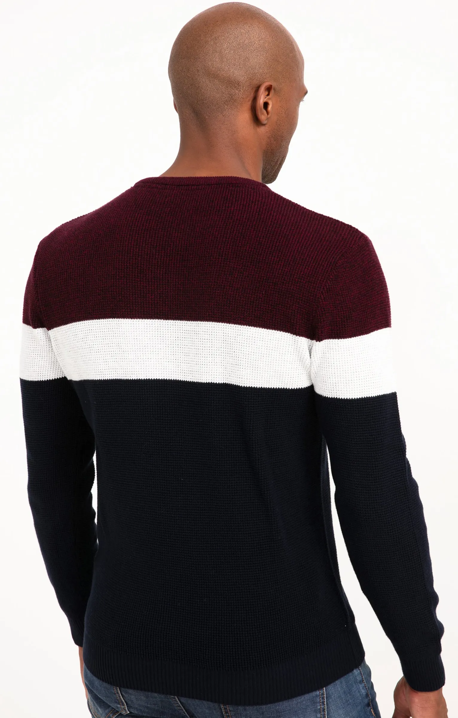 Pulls & Gilets<Armand Thiery Pull col rond rayé - Bordeaux