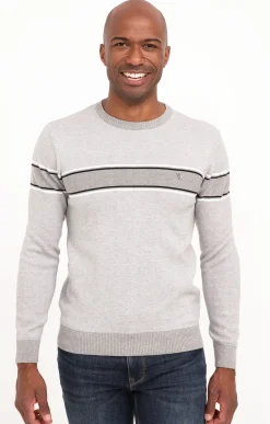 Pulls & Gilets<Armand Thiery Pull col rond rayé - Grisclair