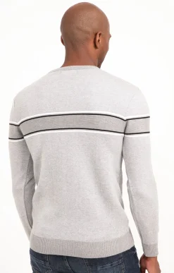 Pulls & Gilets<Armand Thiery Pull col rond rayé - Grisclair