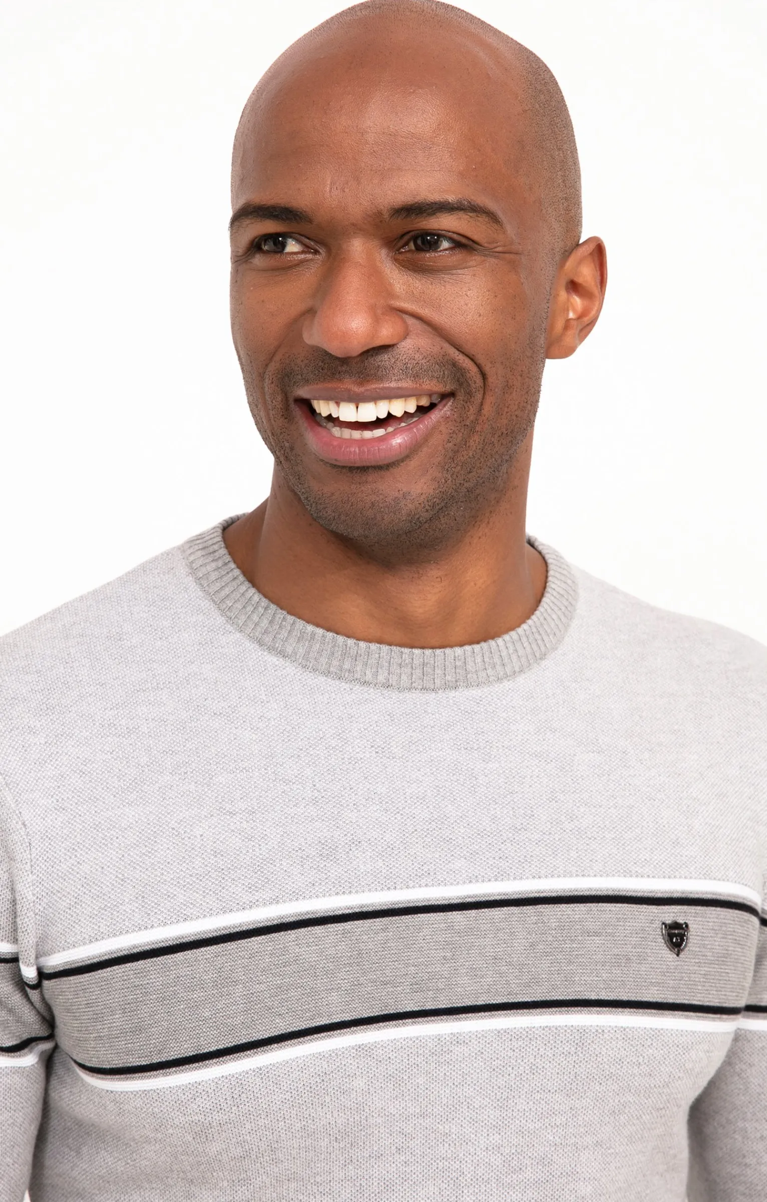 Pulls & Gilets<Armand Thiery Pull col rond rayé - Grisclair