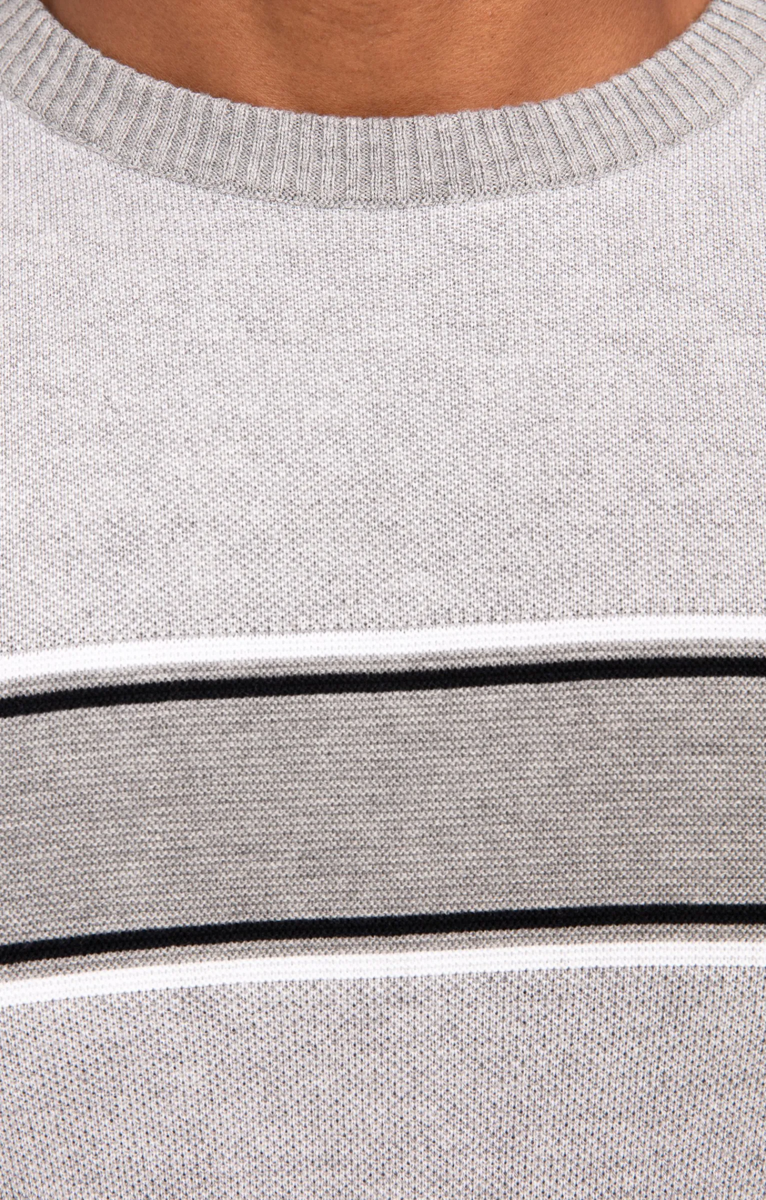 Pulls & Gilets<Armand Thiery Pull col rond rayé - Grisclair