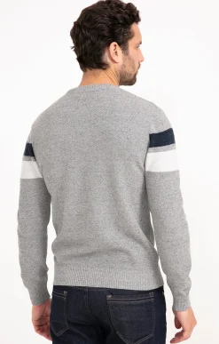 Pulls & Gilets<Armand Thiery Pull col rond rayé - Grisclair