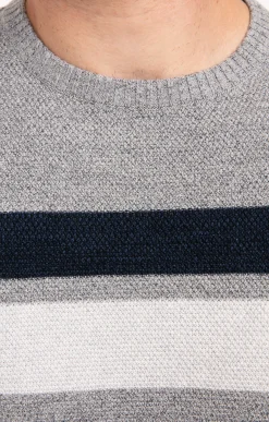 Pulls & Gilets<Armand Thiery Pull col rond rayé - Grisclair