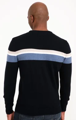Pulls & Gilets<Armand Thiery Pull col rond rayure placée - Marine