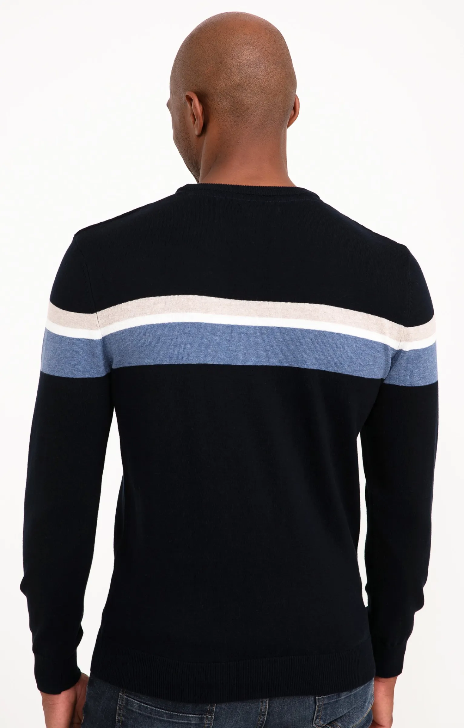 Pulls & Gilets<Armand Thiery Pull col rond rayure placée - Marine