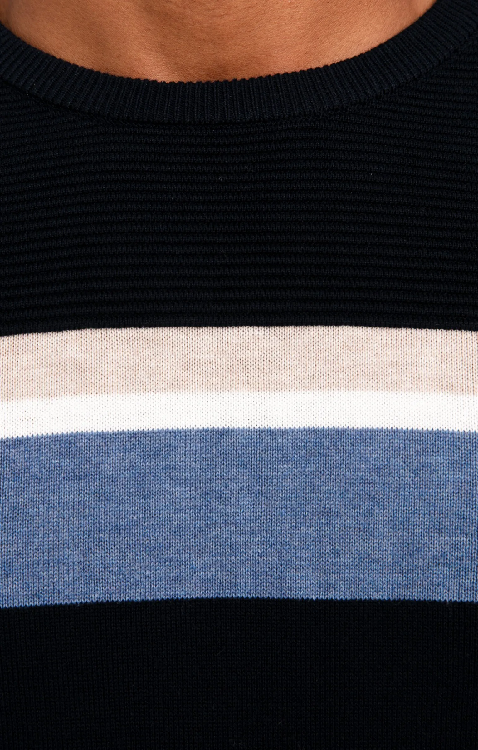 Pulls & Gilets<Armand Thiery Pull col rond rayure placée - Marine