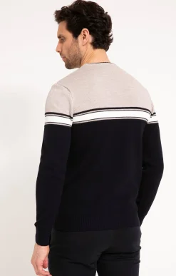 Pulls & Gilets<Armand Thiery Pull col rond rayure placée - Beige