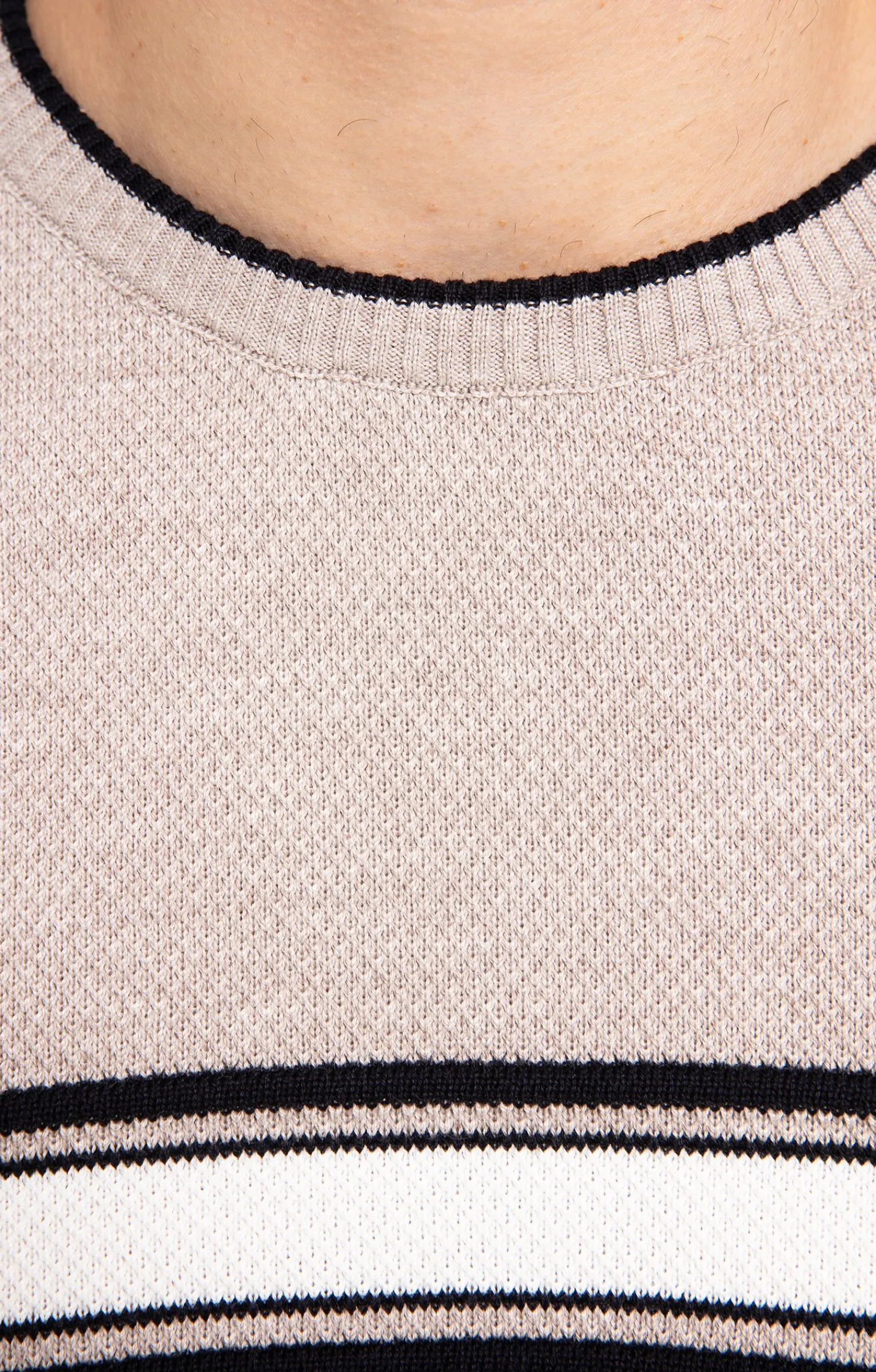 Pulls & Gilets<Armand Thiery Pull col rond rayure placée - Beige