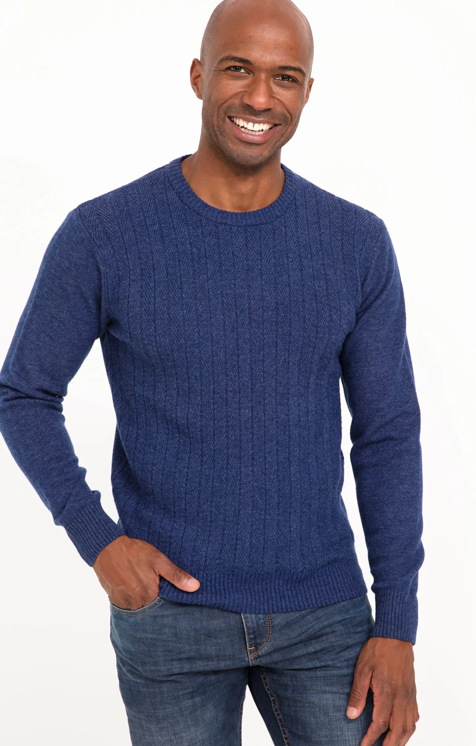 Pulls & Gilets<Armand Thiery Pull col rond uni - Bleudur
