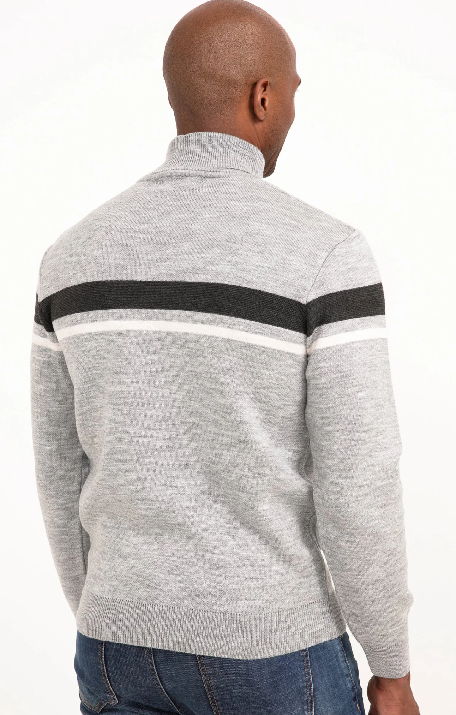 Pulls & Gilets<Armand Thiery Pull col roulé rayé - Grisclair