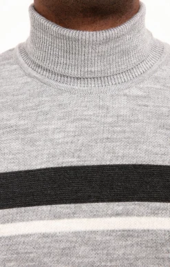 Pulls & Gilets<Armand Thiery Pull col roulé rayé - Grisclair