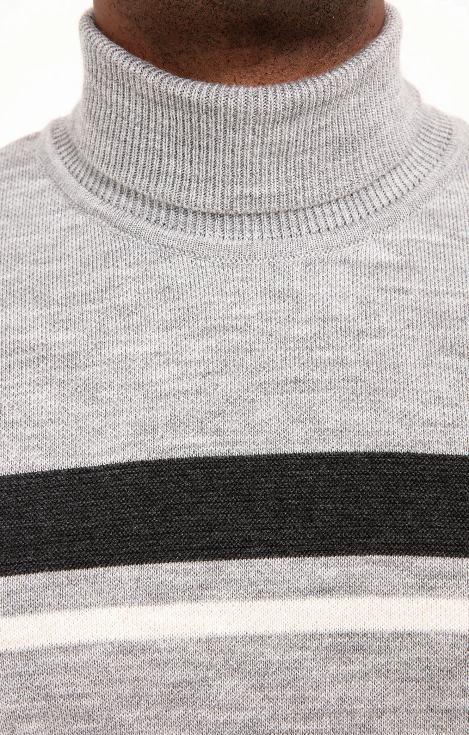 Pulls & Gilets<Armand Thiery Pull col roulé rayé - Grisclair