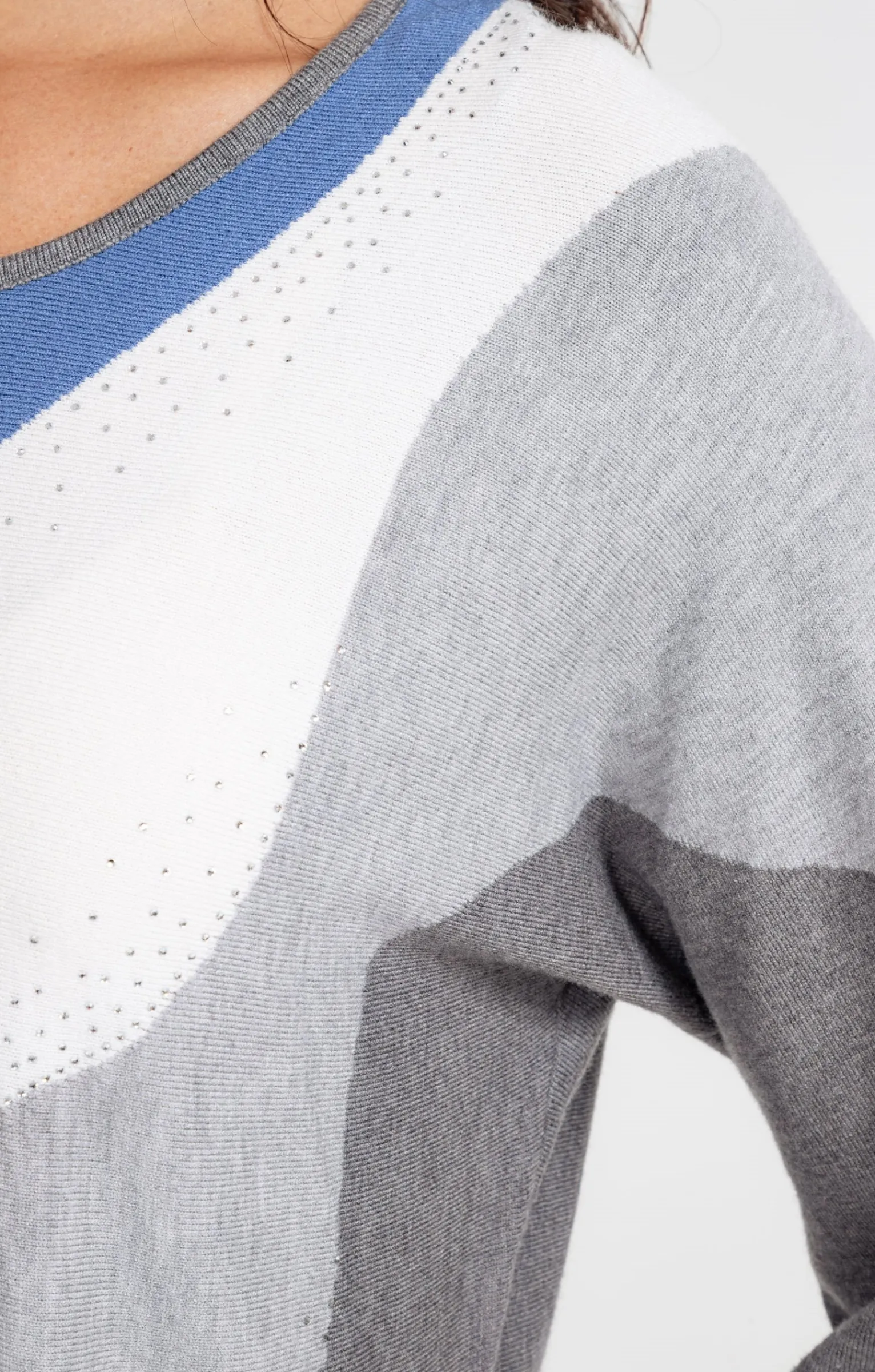 Pulls & Cardigans<Armand Thiery Pull color block - Indigo