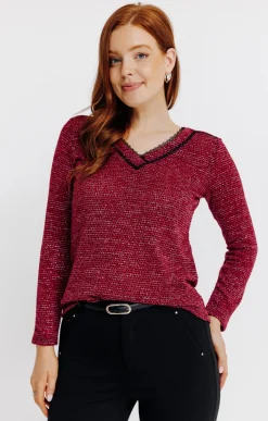 Pulls & Cardigans<Armand Thiery Pull détails dentelle - Bordeaux