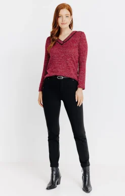 Pulls & Cardigans<Armand Thiery Pull détails dentelle - Bordeaux