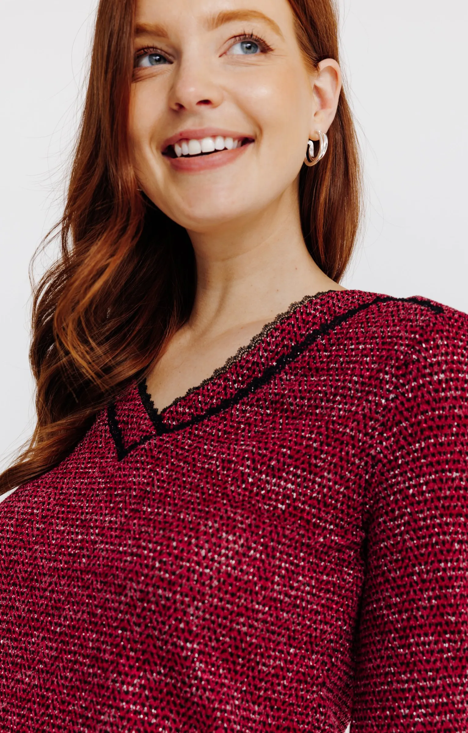 Pulls & Cardigans<Armand Thiery Pull détails dentelle - Bordeaux
