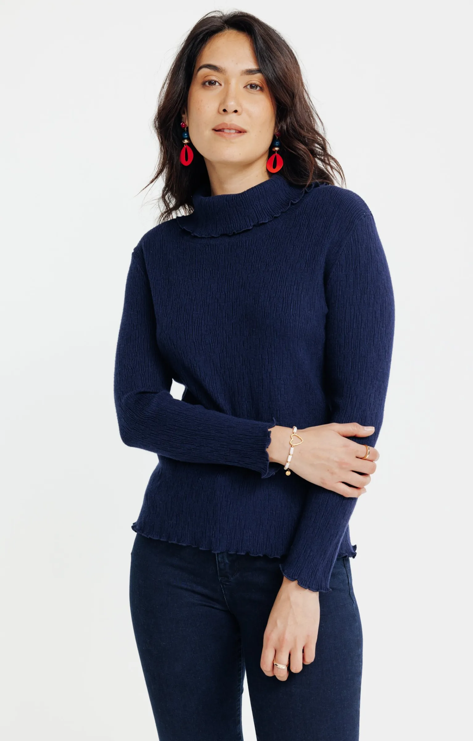 Pulls & Cardigans<Armand Thiery Pull détails froufrou - Marine