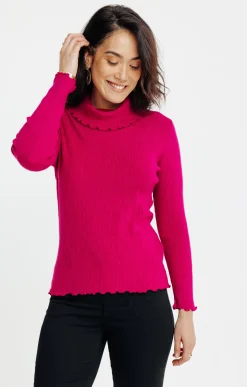 Pulls & Cardigans<Armand Thiery Pull détails froufrou - Framboise