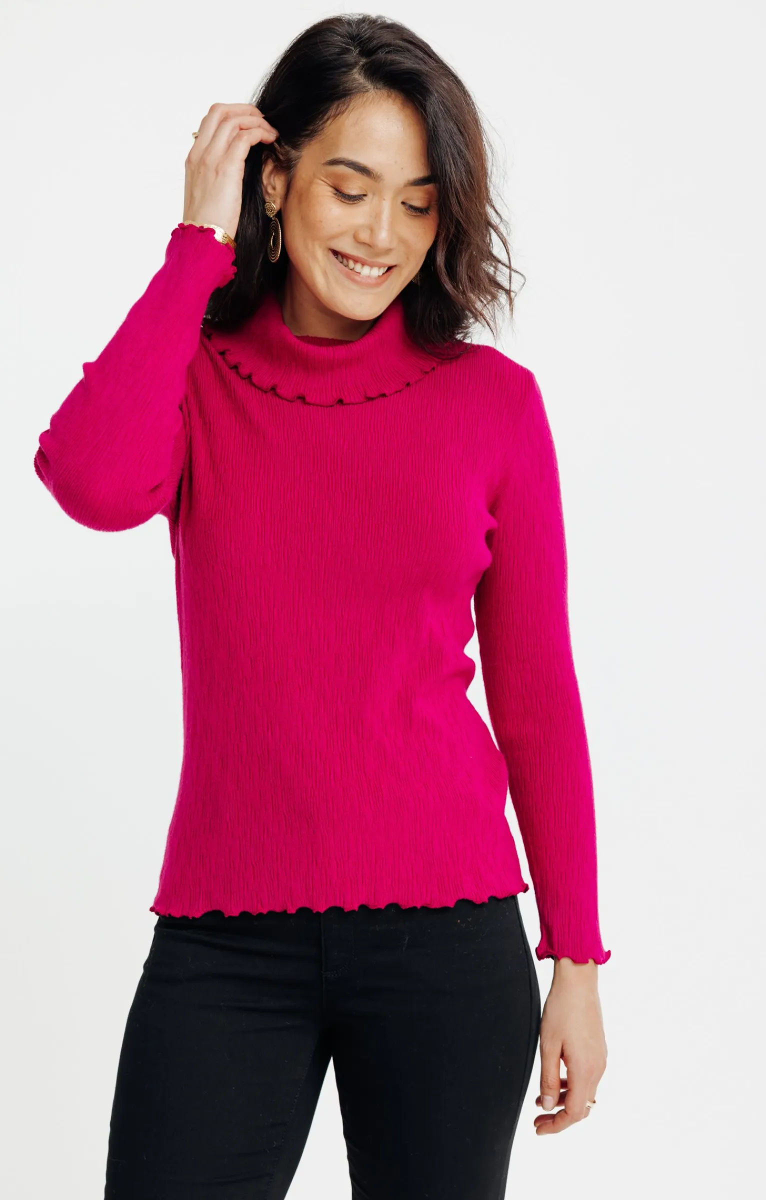 Pulls & Cardigans<Armand Thiery Pull détails froufrou - Framboise