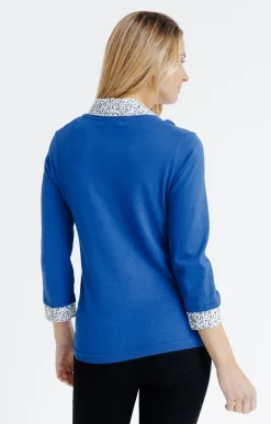 Pulls & Cardigans<Armand Thiery Pull 2-en-1 col chemise - Bleudur