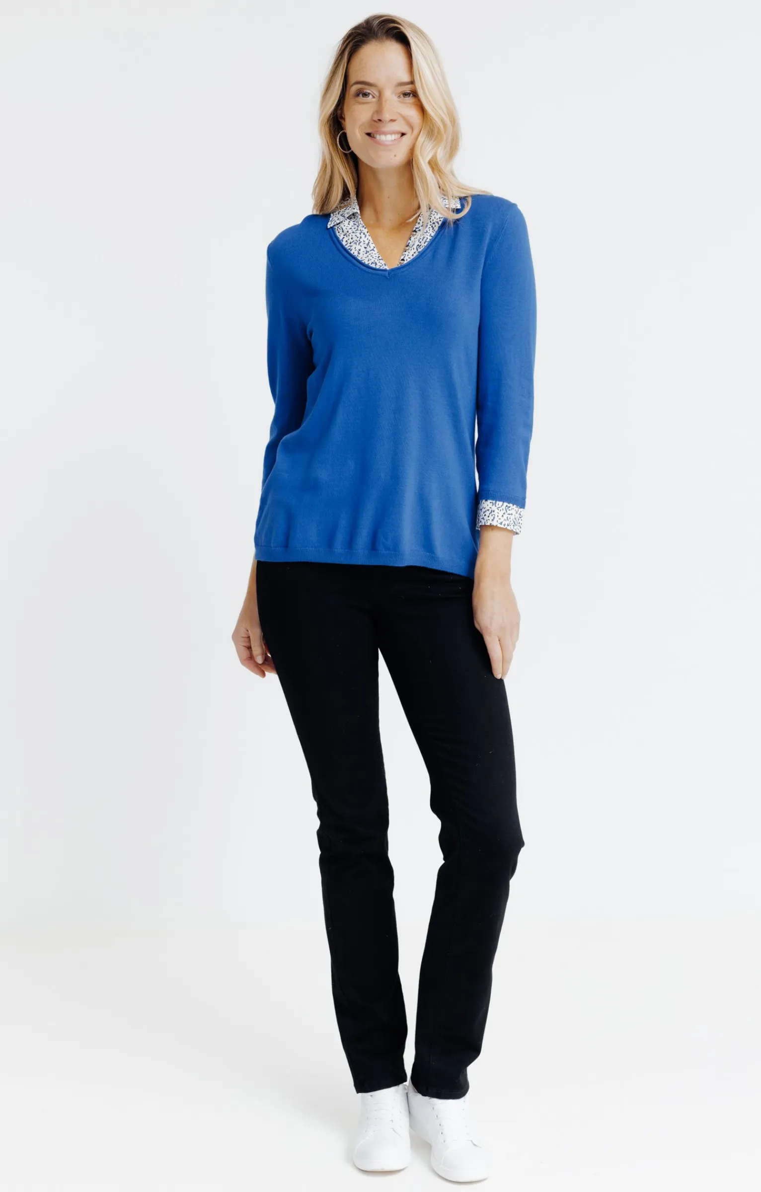 Pulls & Cardigans<Armand Thiery Pull 2-en-1 col chemise - Bleudur