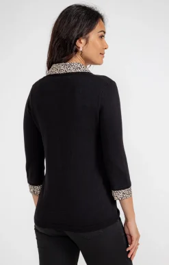 Pulls & Cardigans<Armand Thiery Pull 2-en-1 imprimé - Noir